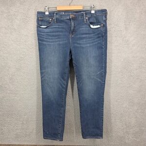 J Crew Toothpick Jeans Womens Size 34 Medium Wash Denim Fair Trade Certified